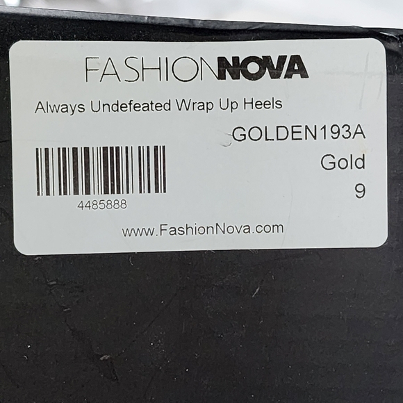 Fashion Nova Women’s Always Undefeated Wrap Up Heels Gold- 9 - Picture 10 of 10